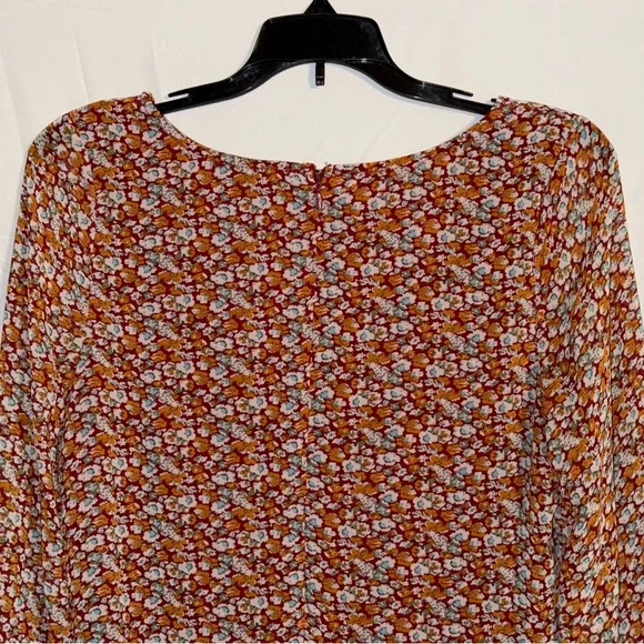 Doe & Rae Multicolored Floral Print Long Sleeve Mini Dress Size Medium - Picture 6 of 9